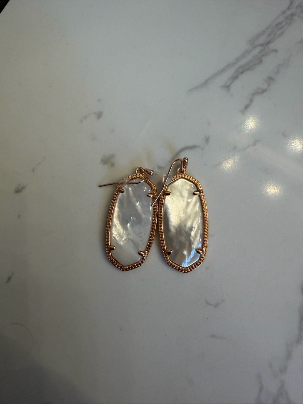 Rose Gold Mother-of-Pearl Drop Earrings by